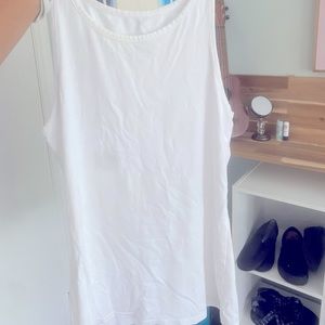 White tank, size M, 50% cotton 38% modal 6%spandex